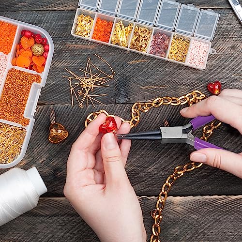 URSKYTOUS 5Pcs Jewelry Pliers Set Jewelry Making Pliers Tools Kit Include Jewelry Making Needle Nose Chain Nose Round Bent Pliers Wire Cutter for Bracelet Beading DIY Craft Jewelry Making Supplies - color: Em Pink Blue Purple Black Yellow