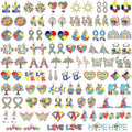 SANNIX 110Pcs Autism Awareness Charms, 55 Pairs Enamel Autism Awareness Jewelry Charms for Bracelets Earrings Necklace DIY Crafts Keychains Making - style: Autism Charms