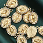 Pack of 20 Rhinestone Charms Gold Plated Pendants Pave Crystal Accessories for Necklace Bracelet Jewelry Making DIY Crafting - color: (Virgin Guadalupe)VID63701