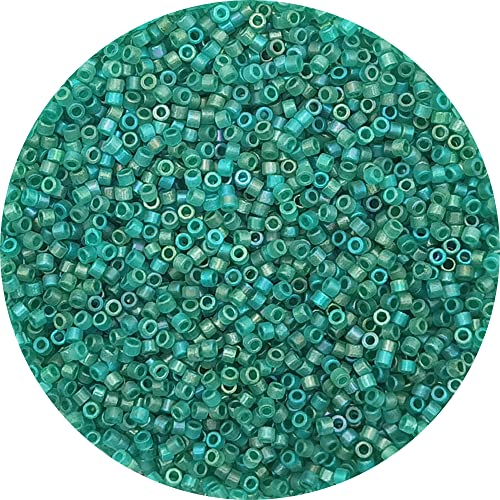 INSPIRELLE Uniform 120 Gram 12/0 (2mm) Cylinder Glass Seed Beads for Craft Jewelry Making, 24 Matte Transparent AB Colors - color: 24x Matte Transparent AB