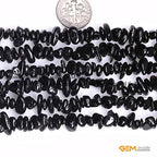 GEM-Inside 7-8MM Labradorite Chips Beads Gemstone Gem Loose Beads Findings Accessories Strand 34 Inches - color: Black Tourmalin
