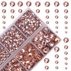 4000Pcs Mixed Size Hot Fix Round Crystals Gems Glass Stones Hotfix Flat Back Rhinestones (Champagne) - color: Champagne, size: 4000 Count (Pack of 1)