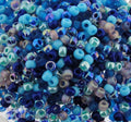 Miyuki Round Seed Beads Size 8/0 22g Carribean Blue Mix