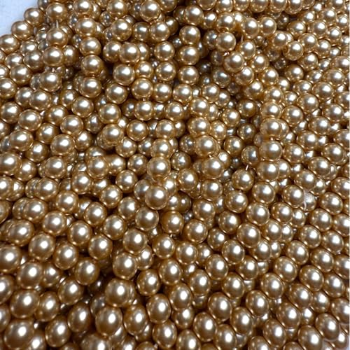 Laopottbeads 900 Pcs Light Brown 6MM Pearl Beads for Jewelry Making Round Pearl DIY Kit for Bracelets, Earrings, Necklaces & Anklets - color: Light Brown, size: 6 mm, 900 pcs