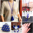 1000pcs Blue Crystal Rondelle Beads Faceted Briolette Glass Beads 2mm 4mm 6mm 8mm 10mm Round Spacer Beads for Jewelry Making with Container Box - color: Blue