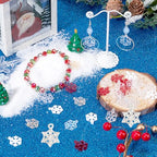 SUNNYCLUE 1 Box 120Pcs 6 Colors Christmas Snowflakes Charms Resin Snowflake Charm Bulk Transparent Red White Tiny Glitter Xmas Winter Snow Shaped Mini Charm for Jewelry Making Charms DIY Earring Craft - style: Chic