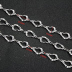 2 Yard Stainless Steel Jewelry Making Chains Bulk Hollow Drop Link Chain for Necklace DIY Jewelry Supplies - color: Silver Drop