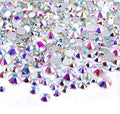 AD Beads 1440 Pieces Mixed Size No Hotfix Glue on Quality Glass Flatback Rhinestones Round Crystal Gems (02 Crystal AB) - color: Crystal AB 02