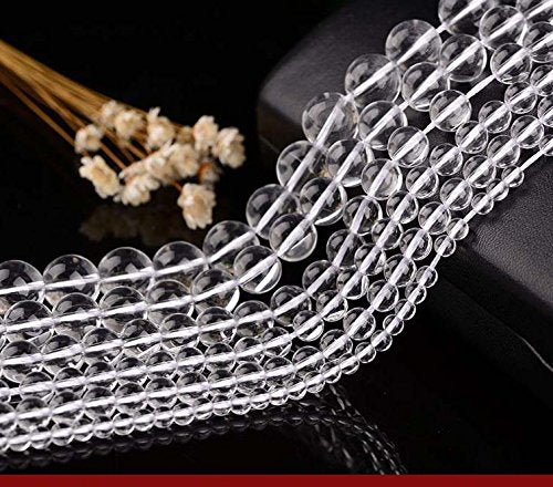 Natural Gemstone Clear Transparent Round Crystal Loose Beads Bijoux DIY Jewelry Choker Necklace Earrings Dangle Charms Making Findings/Accessories 1 Strand 15.5 inches (4mm, Transparent) - color: Transparent, size: 4mm