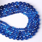 90pcs 4mm Natural Blue Crystal Crackle Quartz Stone Round Loose Beads for Jewelry Making DIY Bracelets Necklaces Energy Healing Stone Beads 15" (4mm, Blue Crackle Quartz) - color: Blue Crackle Quartz, size: 4mm