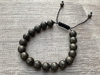GAF TREASURES Grade A ++ Gemstone Round Bead Adjustable Bracelet 10mm, Genuine Crystal Bead Bracelet, Gift for Men & Women - color: Pyrite