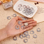 100pcs Antique Silver Hollow Chandelier Component Links with 5 Holes Charms Pendant Connectors 24x20mm for Dream Catcher Necklace Dangle Earrings Jewelry Making - color: Antique Silver, Dream Catcher-1