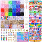 AIPRIDY Girls Toys Bracelet Making Kit, Clay Beads Jewelry Activity Kit, DIY Crafts Birthday Christmas Gifts for Girls Ages 5 6 7 8 9 10 11 12 Years Old (24 Colors 6500 Pcs) - color: 24 Colors 6500 Pcs
