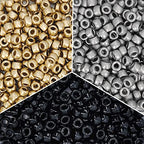 MIIIM 600PCS 6x9mm Pony Beads Bulk, Silver and Gold Pony Beads for Bracelets Making Kit, Kandi Beads, Hair Beads for Braids, Craft Beads for Jewelry Making (Gold) - color: Gold