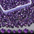 560 Pcs Faceted Rondelle Crystal Beads, Crystal Spacer Beads for DIY Craft Bracelets Charms Wind Chimes, 4/6/8mm (Purple) - color: Purple