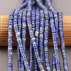 150PCs Natural Lapis Lazuli Spacer Beads, Loose Semi Precious Flat Round Gemstone Heishi Disc Stone Beads for Beading Jewelry Making 4mm*2mm 38cm - color: Lapis Lazuli, size: 4MM*2MM