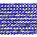 MJDCB 3mm Faceted Natural Lapis Lazuli Round Loose Beads for Jewelry Making DIY Bracelet Necklace - color: Lapis Lazuli