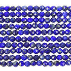 MJDCB 3mm Faceted Natural Lapis Lazuli Round Loose Beads for Jewelry Making DIY Bracelet Necklace - color: Lapis Lazuli