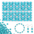 100Pcs 10mm Aquamarine Rhinestone Beads for Jewelry Making, Shiny Round Disco Ball Sparkly Beads Bulk with 10-Grid Storage Box for DIY Baseball Necklaces Shamballa Bracelets - color: Lake Blue