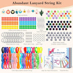 PP OPOUNT Gimp String Craft Kit, 318 PCS Lanyard String Kit with Beads, Pendants & Keychain Accessories, DIY Bracelet Making Kit for Friends, Christmas Gift & Holiday Craft Set - size: 354 Feet