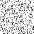 300Pcs Letter Beads M 4X7mm White Alphabet Beads Acrylic Round Shape Loose Beads for Name Bracelets Necklaces Key Chains DIY Jewelry Making (M) - color: Black, size: M