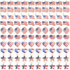 SANNIX 90 Pcs American Flag Charms, Patriotic Enamel Charms for Jewelry Making, Independence Day 4th of July Flag Charm Pendants for Bracelets Necklaces Earrings Making and Crafting - color: Red White Blue