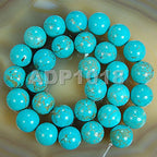 AD Beads Natural Gemstones 8mm Round Loose Beads 15'' ~ 16'' Pick Stone (Smooth Blue Turquoise) - color: Smooth Blue Turquoise