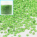 Bala&Fillic 12/0 Glass Seed Beads Clear Green Color Silver Lined Seed Beads About 10000pcs/110g in Box (Green) - color: Green, size: 2mm