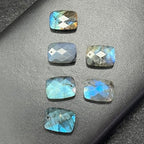 Natural Stone Pendants Faceted Flash Labradorite Stone Beads Flash Crystal Gemstone Charms for Jewelry Making Necklace Bracelet Gift - color: rectangle