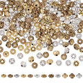 SUNNYCLUE 1 Box 240Pcs 12 Styles 6mm Spacer Beads Tibetan Style Alloy Spacer Beads Mini Antique Silver Gold Bronze Flat Round Daisy Bicone Retro Metal Bead for DIY Bracelet Necklace Jewelry Making