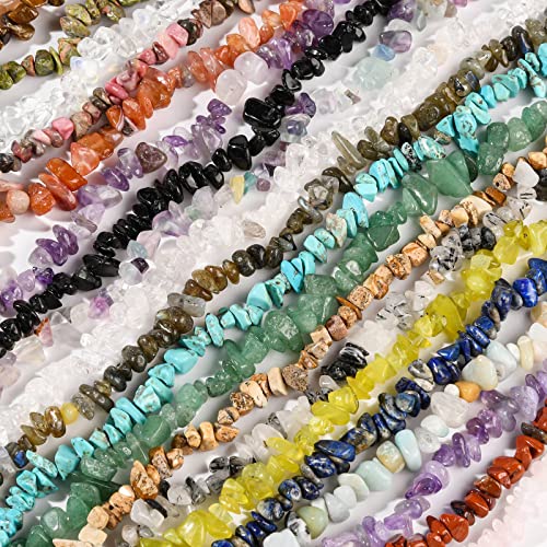 KitBeads 200-230pcs Clear Quartz Chip Beads: Natural Healing, Irregular Shaped, White Clear for Jewelry Making