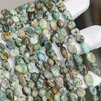 MJDCB Natural Irregular Shape Stone Beads 8-10mm Africa Turquoise Gemstone Energy Cured for Jewelry Making Bracelet Necklaces - color: Africa Turquoise