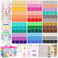Gionlion 25000 Pcs Clay Beads Bracelet Making Kit Abundant Single Color Heishi Beads, 7 Boxes Polymer Beads for Bracelets Jewelry Making kit with Charms, DIY Arts and Crafts Gifts - style: 25000PCS