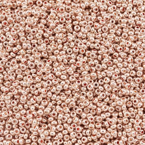 Craftdady 11/0 Metallic Gold Round Glass Seed Beads 2.3mm Tiny Round Ball Loose Pony Spacer Beads About 5300Pcs for Jewelry Making Hole: 1mm - color: Metallic Gold, 2.3mm