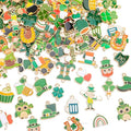 MARFOREVER 120 PCS St. Patrick's Day Charms, Green Shamrock Charms for Jewelry Making, Assorted Gold Enamel Irish Hat Coins Beer Gnome Charm Pendants for Bracelet Necklace Earrings Making Supplies - style: St Patricks Day