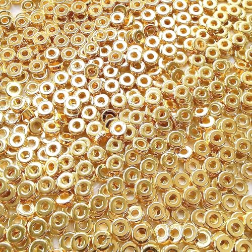 6mm Flat Round Spacer Beads, Clay Beads for Bracelets Making Kit, Heishi Polymer Flat Disc Spacer Beads for Jewelry Making, Clay Beads for Jewelry Making Gold Beads Silver (3000pcs) - color: 3000pcs