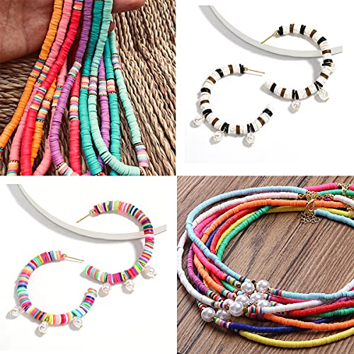 3000Pcs Flat Round Polymer Beads Vinyl Heishi Beads for Jewelry Making Women Necklace Bracelet Earrings(04-Grey) - color: 04-Grey