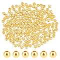 PH PandaHall 400pcs 4mm Smooth Gold Beads 18K Gold Plated Brass Beads Long-Lasting Round Spacer Bead Seamless Loose Ball Bead for Summer Hawaii Stackable Necklace Bracelet Earring Making - size: 4mm