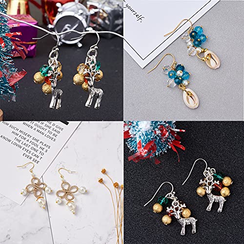 Pandahall 300pcs Stainless Steel Earring Hooks Surgical Hook Earwire with Ball End Fish Ear Wire for Jewelry Making 22x12x2mm