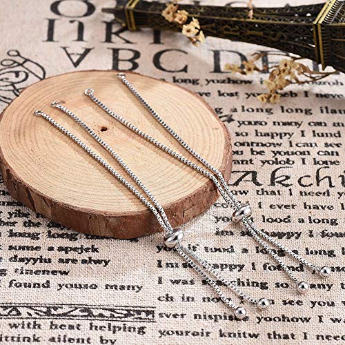 DanLingJewelry 10pcs Adjustable Slider Bracelet Slider Extender Chains Friendship Bracelets with Balls Charms Ends for Jewelry Making DIY 8 Inches(226mm) P - color: StyleⅣ-10 pcs-Platinum