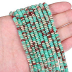 BEADIA Natural Green Shoushan Disk Stone Beads 4x2mm 160pcs Rondelle Loose Semi Gemstone Beads for Jewelry Making Design - color: Green Shoushan