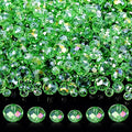 WILLBOND 600 Pcs Crystal Glass Beads for Jewelry Making Bulk Suncatcher Faceted Rondelle Loose Gemstone for Valentine's Day, Irish Holiday, Easter Bracelet DIY Crafts 8mm, 6mm, 4mm(Green) - color: Green