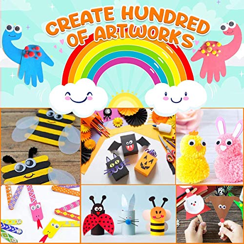 Goody King Arts and Crafts Supplies for Kids - All in One Kid Crafts Toddler Activities Kids School Supplies Age 4 5 6 7 8 Years Old Craft Art Supply Kit Kindergarten Homeschool - size: Medium