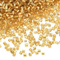 uxcell 1400Pcs Glass Bugle Beads, 1.5x1.5mm Tube Mini Loose Glass Seed Spacer Bead for DIY Earrings Necklaces Bracelets Jewelry Making (Silver-Gold) - color: Silver-Gold, size: 1.5x1.5mm