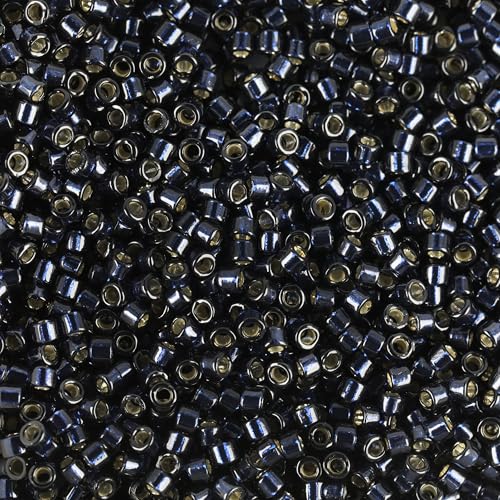 Miyuki Delica Seed Beads – Size 11/0 (1.6 mm), DB2192, Duracoat Montana Silver Lined Dyed, 7.2 g, Approx. 1440 Beads, Made in Japan - color: DB2192 - Duracoat Montana Silver Lined Dyed