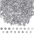 Cridoz Metal Spacer Beads for Making Bracelet, Necklace, Jewelry Making and Findings Accessories, 900Pcs, Silver - color: Silver2