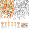 Beebeecraft 1000Pcs 2 Colors Tube Crimp Beads 18K Gold & 925 Sterling Silver Plated Brass Stopper Crimping Bead Column Positioning Beads for Jewelry Making DIY Crafts Findings, Tiny 2x2mm - color: Gold & Silver