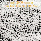 Pearl Beads for Craft, Anezus 2000pcs Ivory Faux Fake Pearls, 4 MM Small Sew on Pearl Beads with holes for Jewelry Making, Bracelets, Necklaces, Hairs, Crafts, Decoration and Vase Filler - size: 4 MM