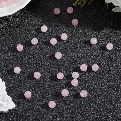 1 Box 6MM 120PCS Natural Rose Quartz Beads with Hole Round Pink Crystal Energy Power Chakra Power Stone Gemstone Reiki Loose Spacer Bead Bulk for Jewelry Making Bracelet Necklaces DIY Craft