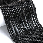 150pcs 2x4mm Natural Black Agates Stone Tube Shape Beads Loose Flat Round Cylinder Flat Spacer Green Stone Beads for Bracelet Earrings Jewelry Making - color: Black agate Stone, size: 2x4mm Tube shape